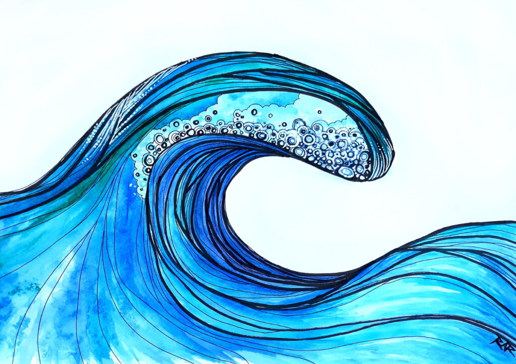 Wave Hello | Watercolor & Ink - Original & Prints Available